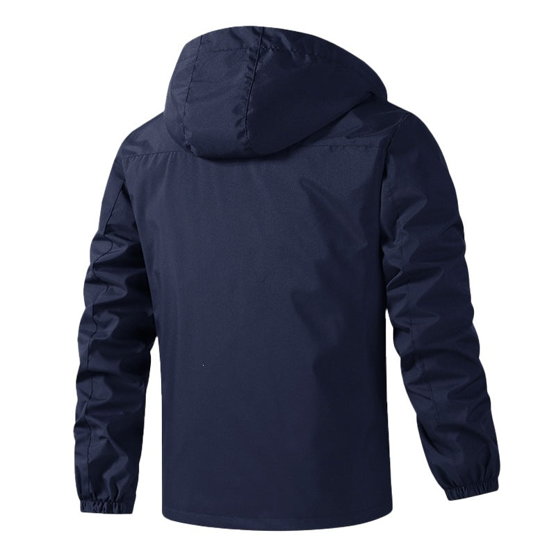 Men's Breathable Water-Resistant Hooded Outdoor Jacket with Checked Lining, Multifunctional Pockets & Adjustable Hood Mune Fashion