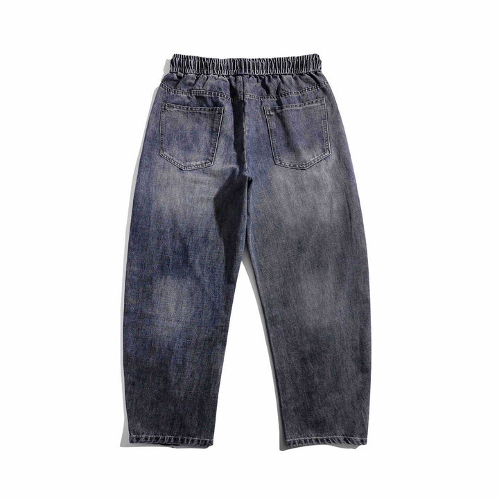 Ladies Jeans Jogger with elastic waistband, decorative seams and carabiner detail Mune Fashion