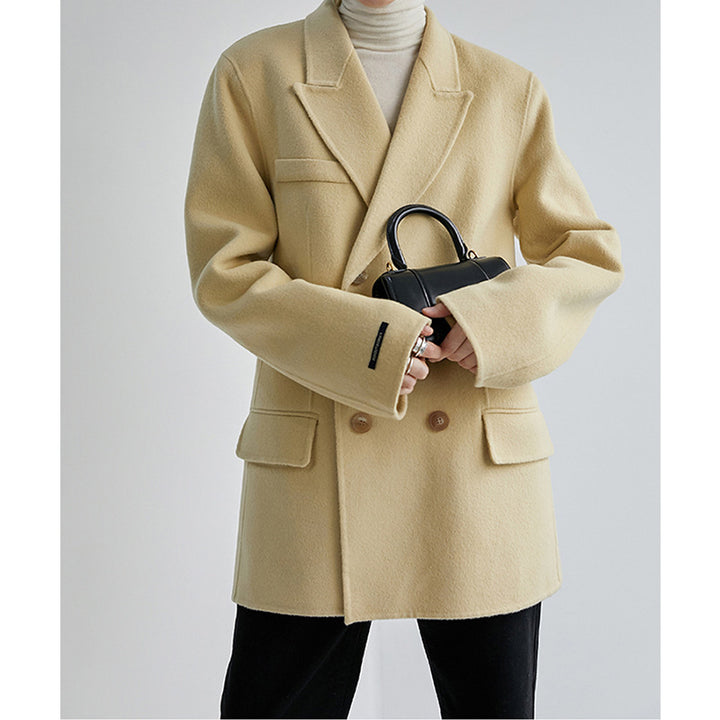 Women Elegant Oversized Blazer with Double Wide Button Placket Mune Fashion