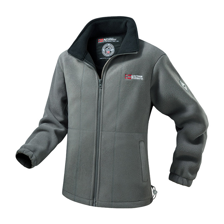 Women's fleece jacket with stand-up collar, wind-resistant structure & adjustable drawstring hem Mune Fashion