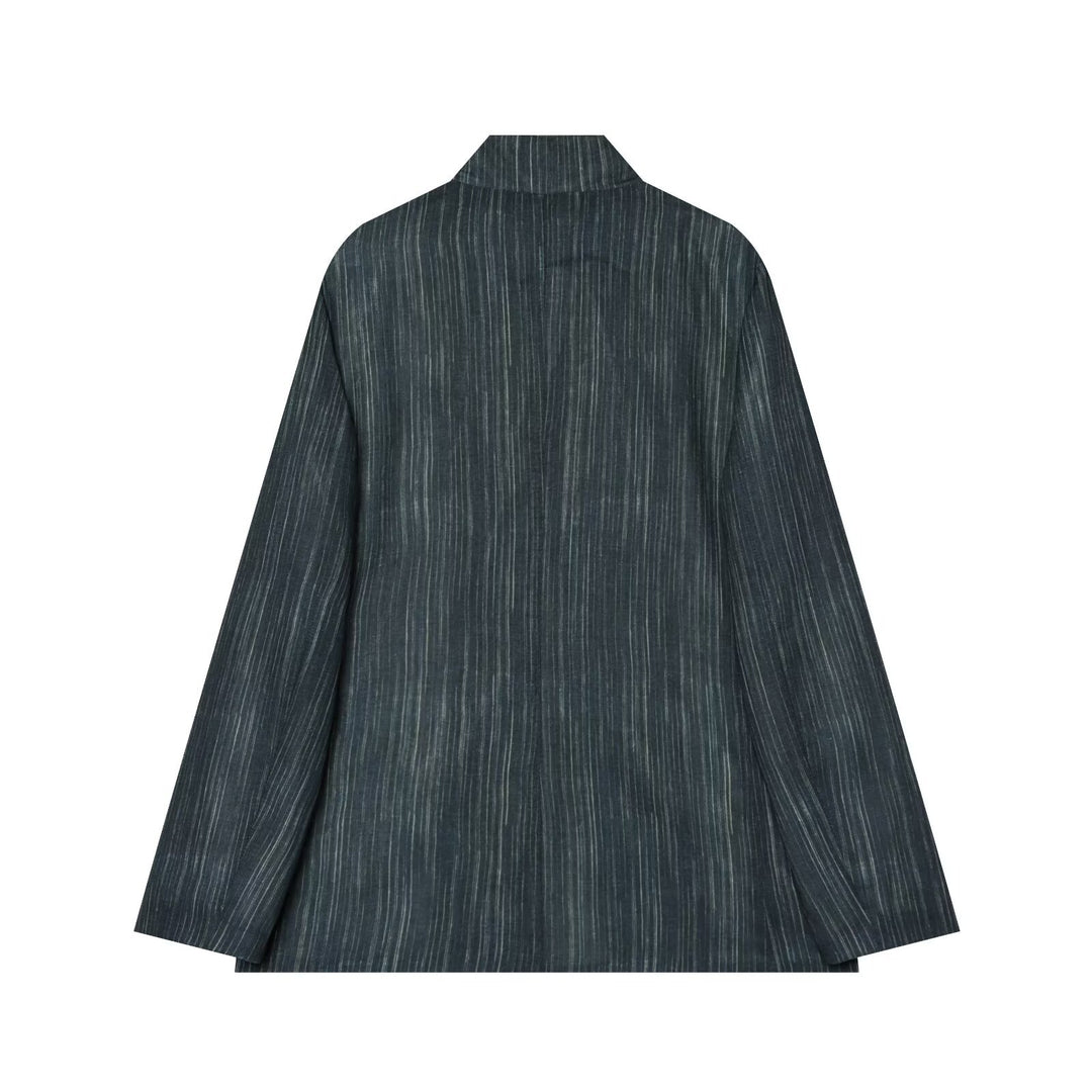 Women's Wide Leg Marlene Trousers with Pleat and Fine Pinstripe Mune Fashion
