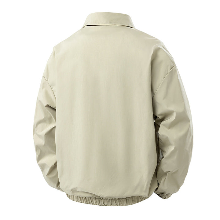Men's Lightweight Utility Coach Jacket with Snap Button Closure, Sleeve Zipper & Elastic Hem Mune Fashion