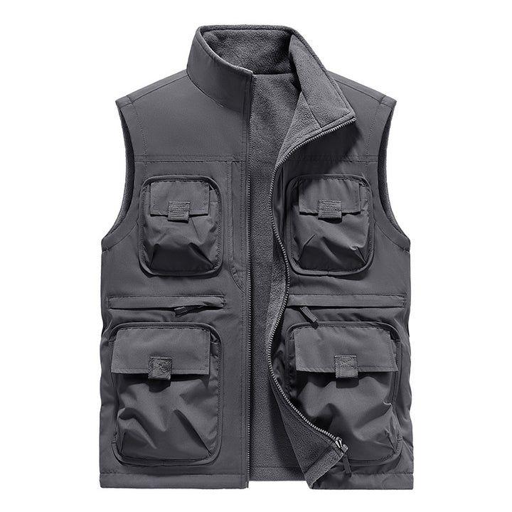 Men's multifunctional thermo outdoor vest with fleece lining and multiple pockets Mune Fashion