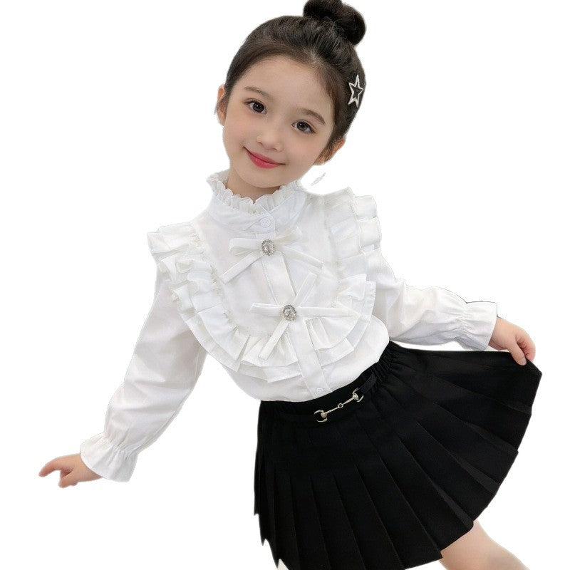 Girls' elegant blouse with ruffles and frill details Mune Fashion