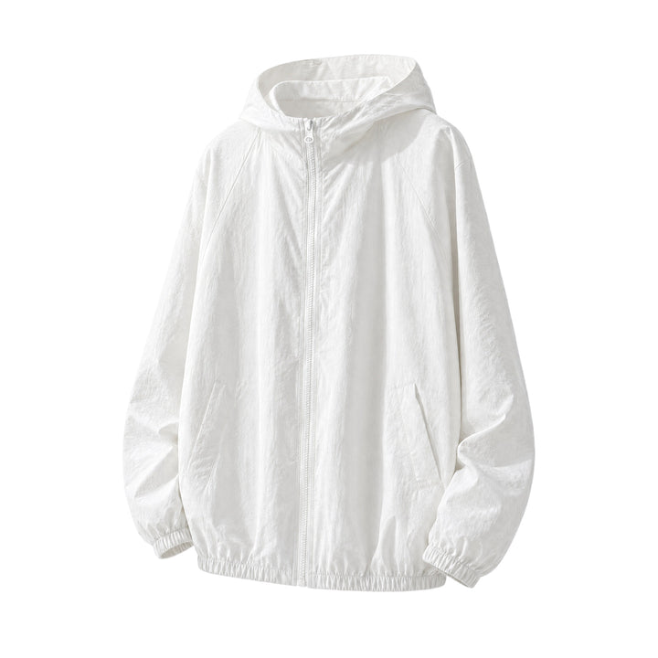 Men's Lightweight Oversized Windbreaker with Hood, Elastic Hem & Side Pockets Mune Fashion
