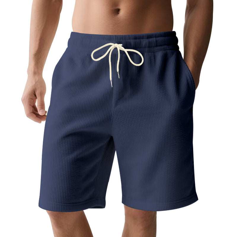 Men's knee-length Bermuda shorts with elastic waistband, drawstring, and side pockets Mune Fashion