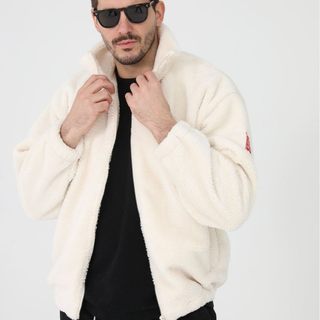 Men's Fleece Jacket with Stand-Up Collar and Practical Pockets Mune