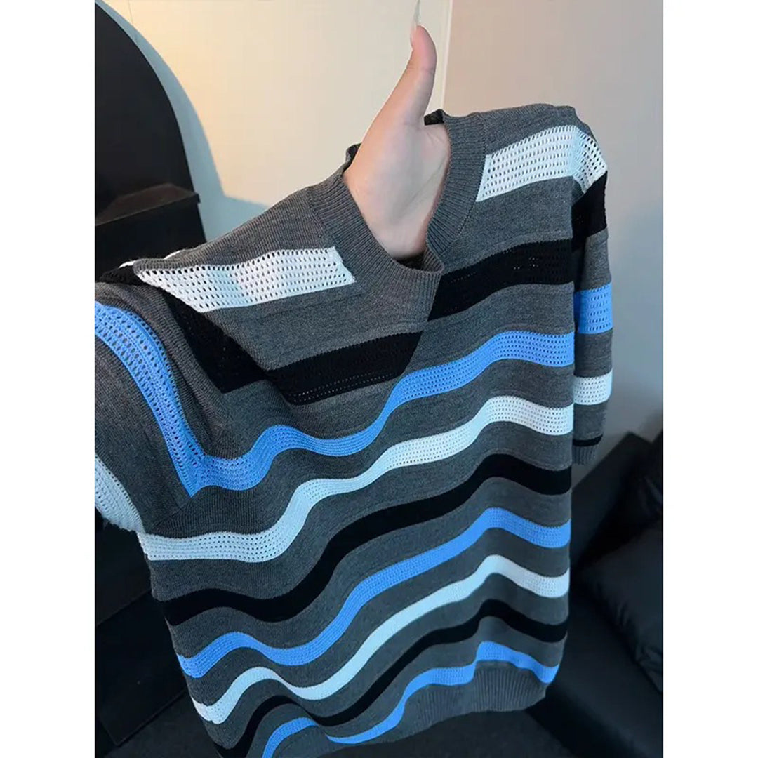 Ladies Fashion Stripe Sweater Mune Fashion