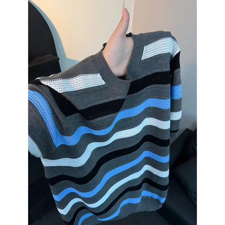 Ladies Fashion Stripe Sweater Mune Fashion
