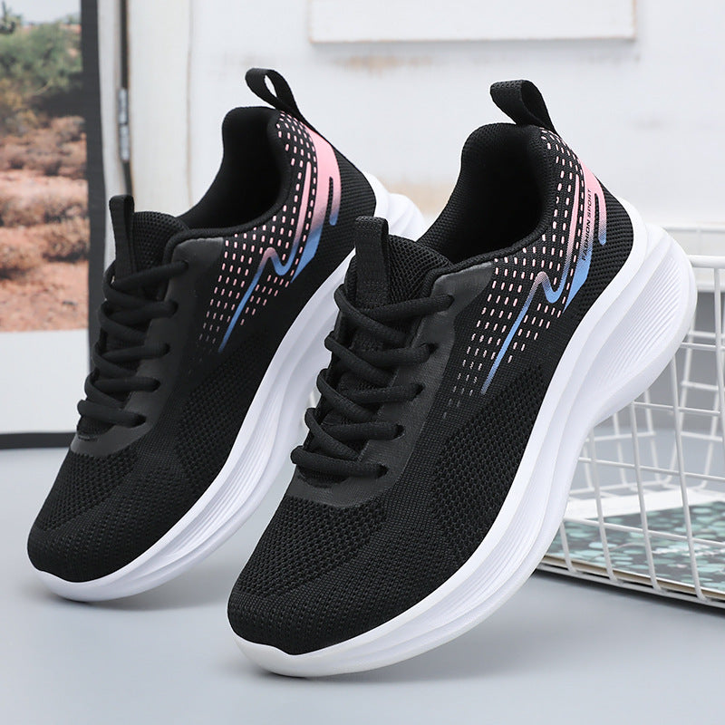 Women's lightweight breathable knitted running sneakers with memory foam insole and cushioning EVA platform sole Mune Fashion