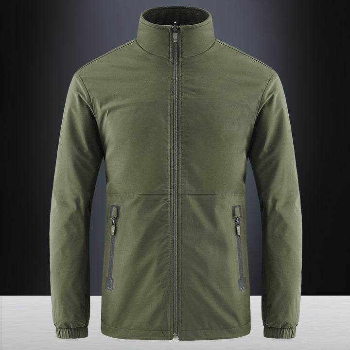 Men's softshell jacket with high stand-up collar and water-repellent surface Mune Fashion