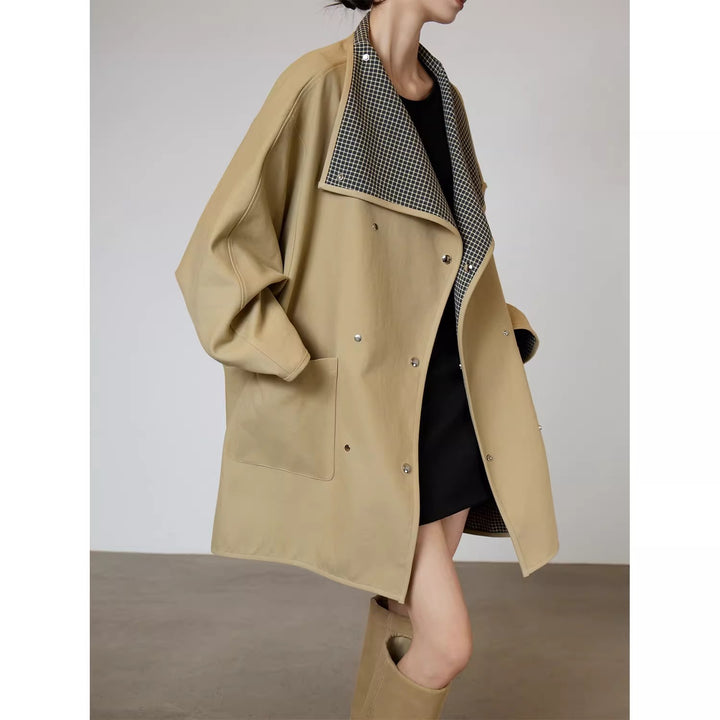 Women's Oversized Transitional Jacket with Contrasting Collar Mune Fashion