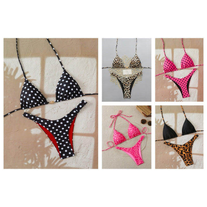 Ladies Designer Bikini with Leopard Print and Elaborate Details Mune Fashion