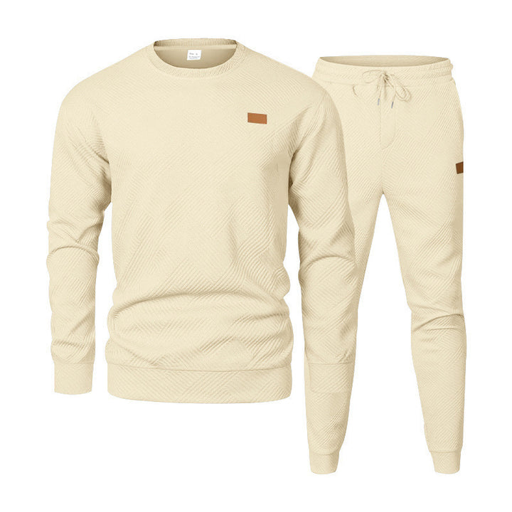 Men's structured cotton tracksuit set with regular fit, elastic waistband, and drawstring Mune Fashion