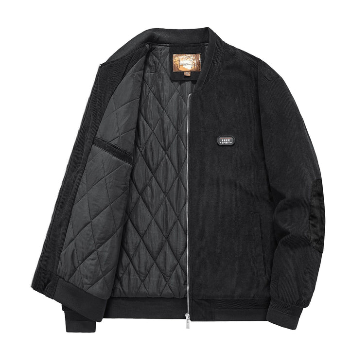 Men's quilted cord bomber jacket with padded lining and ribbed cuffs Mune Fashion