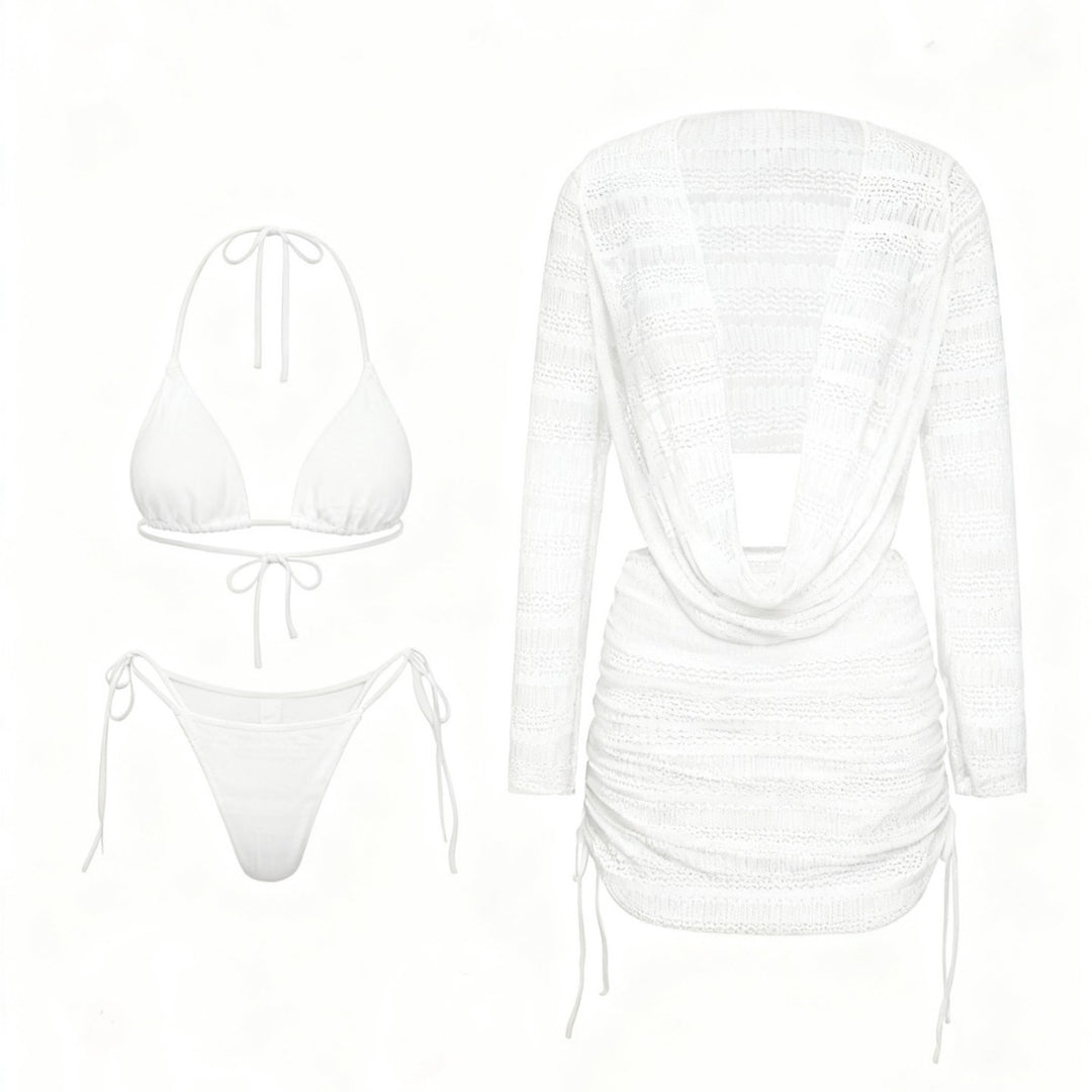 Women's beach dress with modern cut and adjustable gathering Mune Fashion