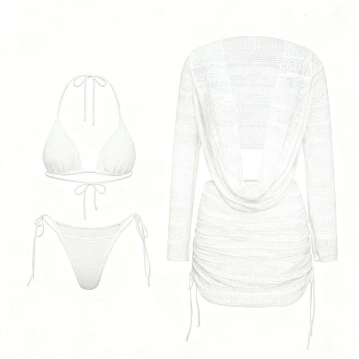 Women's beach dress with modern cut and adjustable gathering Mune Fashion