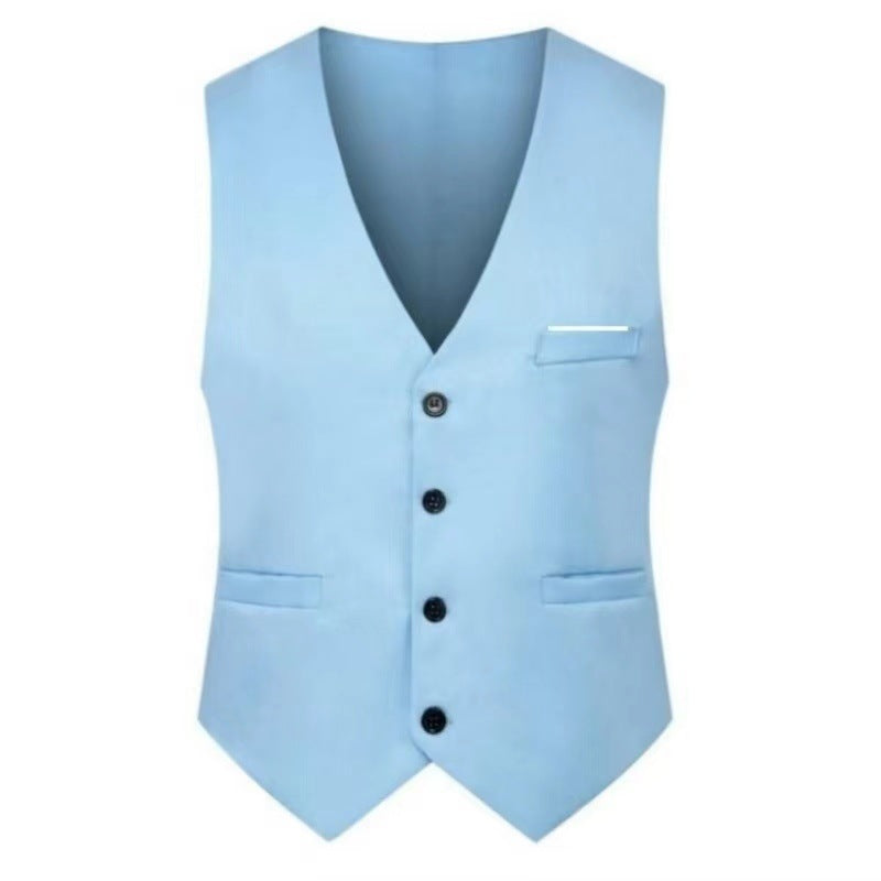 Men's elegant satin vest with V-neck and slim-fit suit trousers Mune Fashion