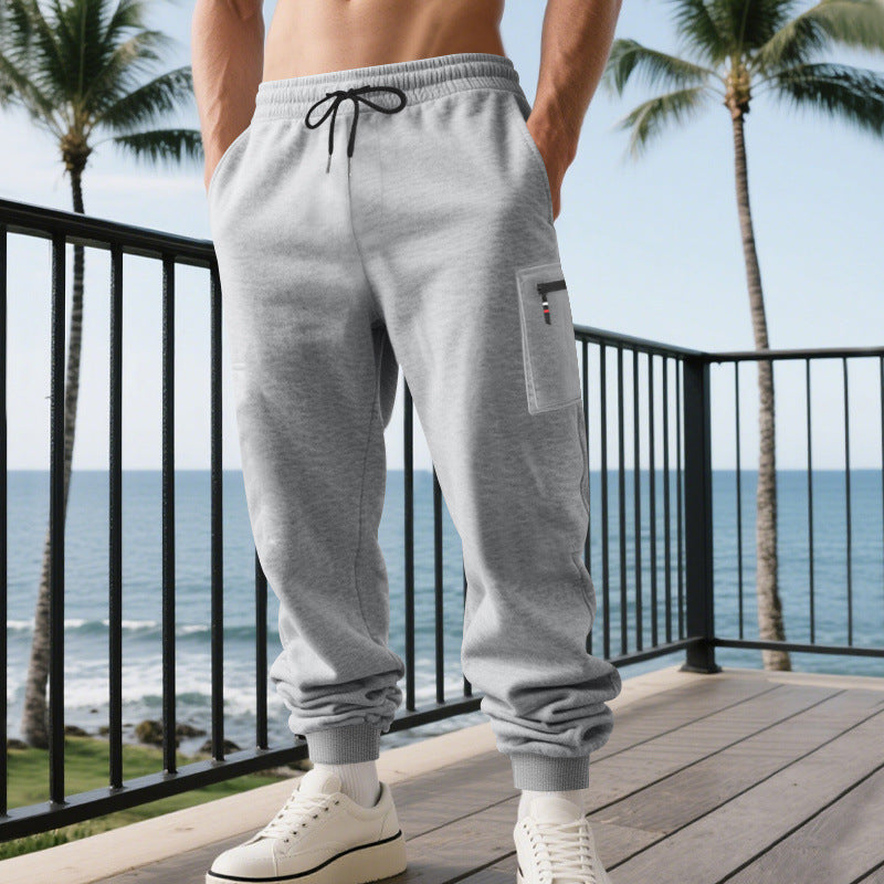 Men's casual joggers with cargo zip pocket, elastic waistband, and ribbed cuffs Mune Fashion