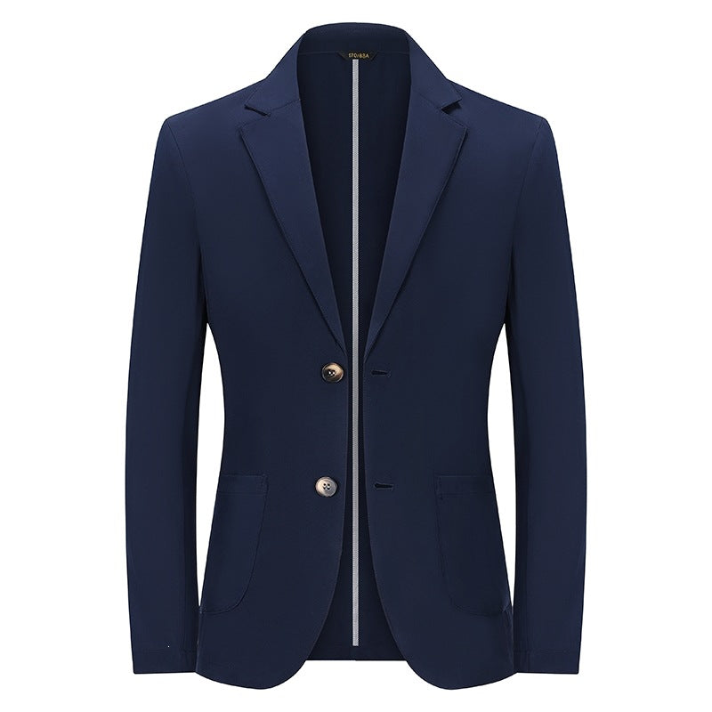 Men's Modern Slim-Fit Blazer with Narrow Lapel and Patch Pockets Mune Fashion