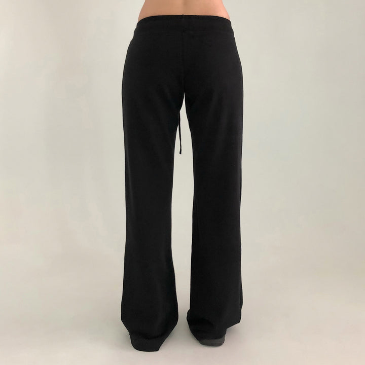 Women Soft High-Waist Lounge Pants with Wide Leg, Drawstring and Subtle Brand Embroidery Mune Fashion