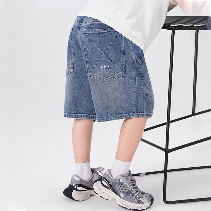 Boys casual denim shorts with unique details Mune Fashion