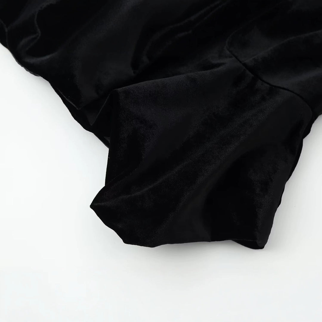 Women's Satin Blouse with Stand Collar, Puff Sleeves and Peplum Details Mune Fashion