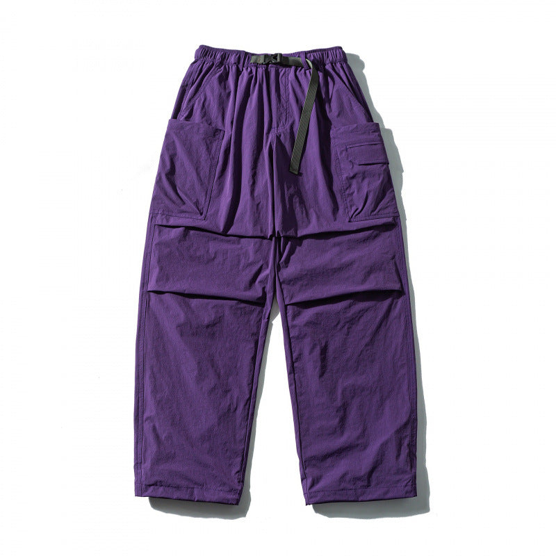Unisex Utility Cargo Pants with elastic waistband, adjustable belt, and large patch pockets Mune Fashion