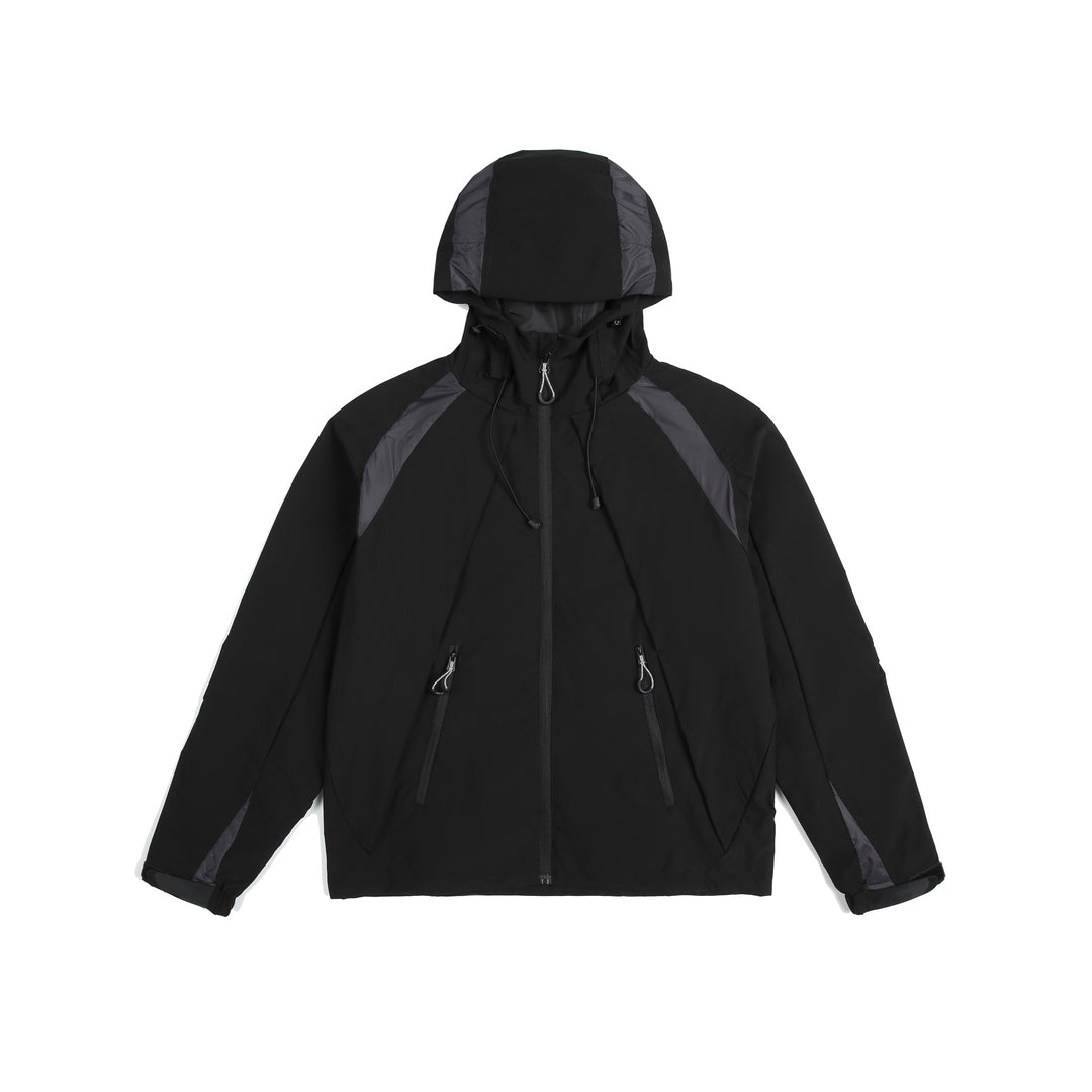Unisex Lightweight Rain and Softshell Jacket with Hood, Adjustable Hem and Zipper Pockets Mune Fashion