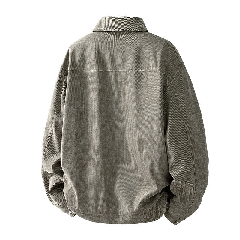 Men's Patterned Cord Jacket with Practical Pockets Mune Fashion