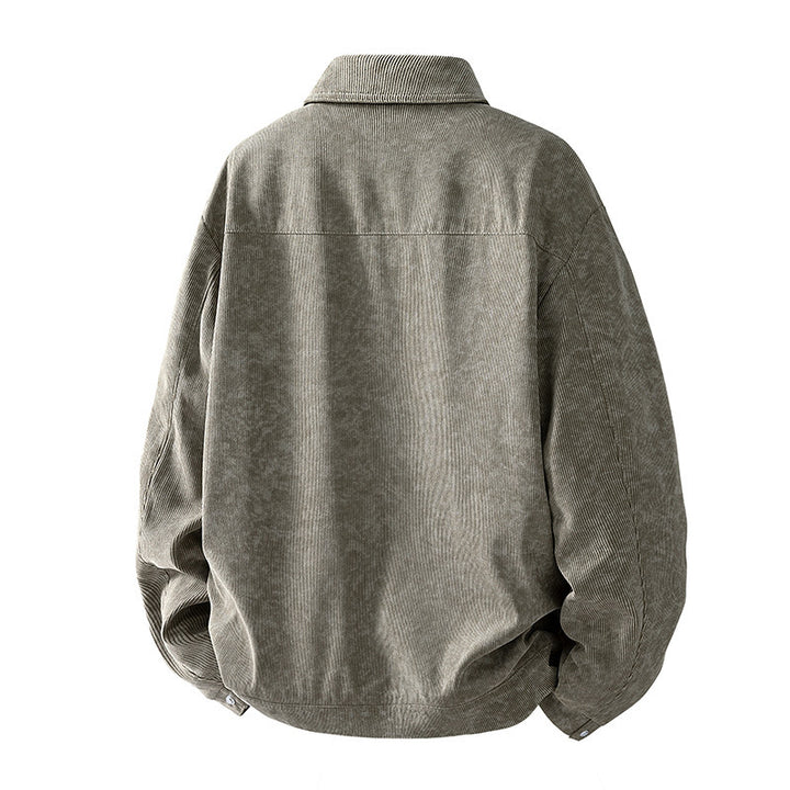 Men's Patterned Cord Jacket with Practical Pockets Mune Fashion