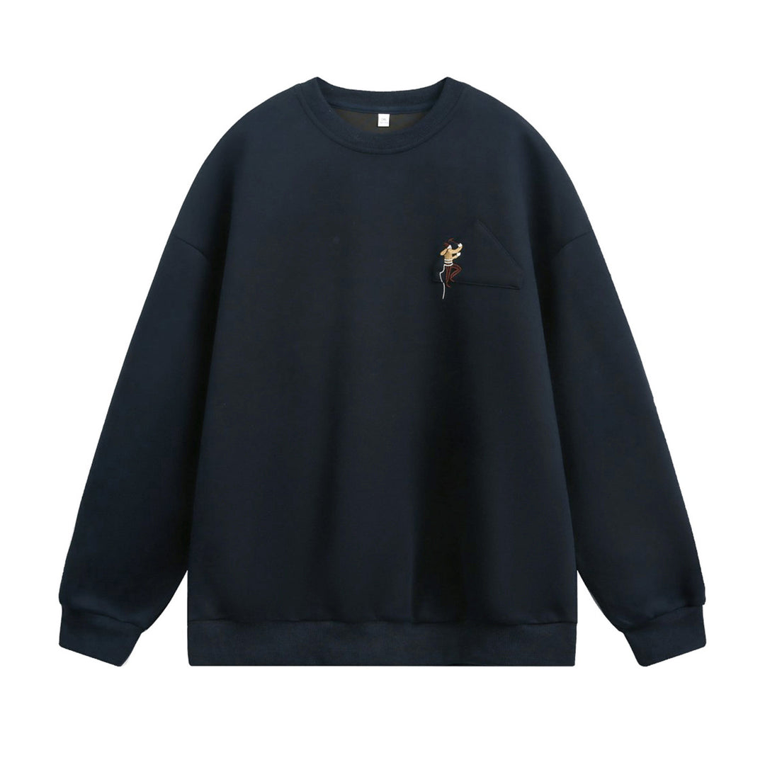 Unisex Oversize Sweatshirt with applied breast pocket and climber embroidery Mune Fashion