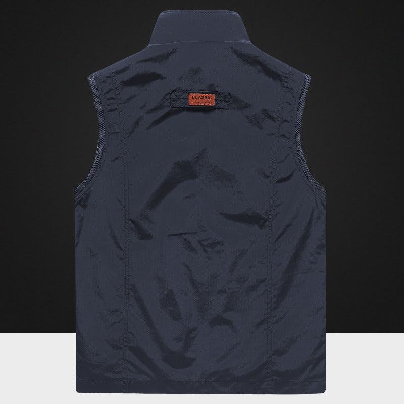 Men's Multifuntional Outdoor Vest with Breathable Mesh Lining and Multiple Pockets Mune Fashion