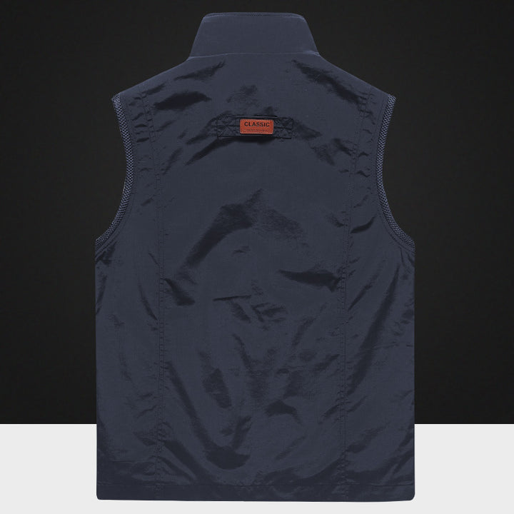 Men's Multifuntional Outdoor Vest with Breathable Mesh Lining and Multiple Pockets Mune Fashion