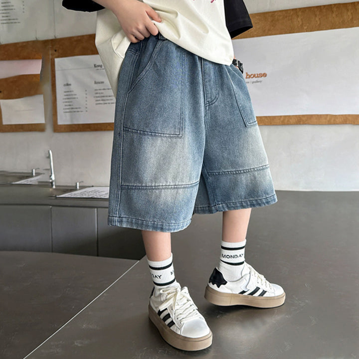 Boys casual denim shorts with large pockets Mune Fashion