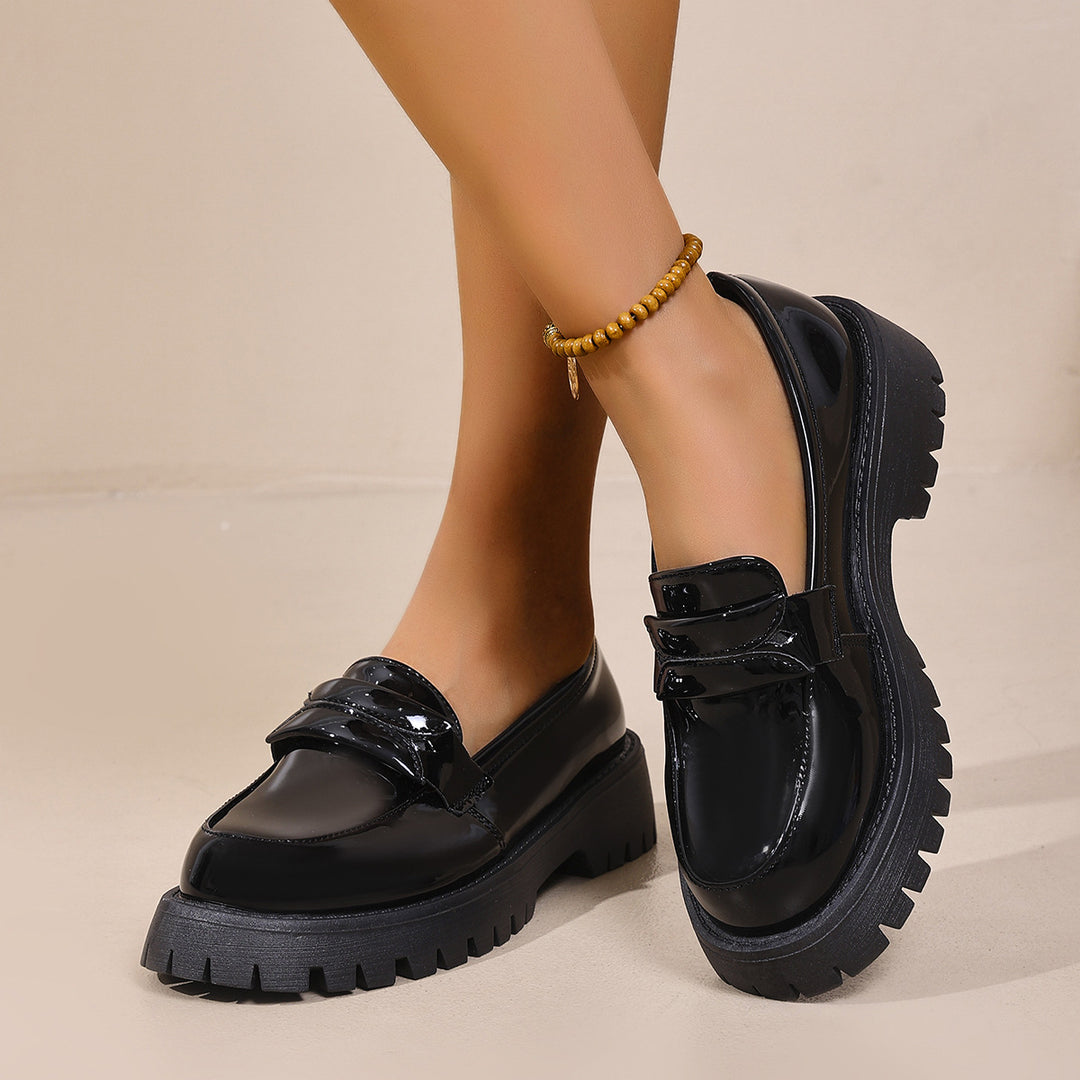 Women's Non-Platform Loafer with Thick Profile Sole and Padded Comfort Footbed Mune Fashion