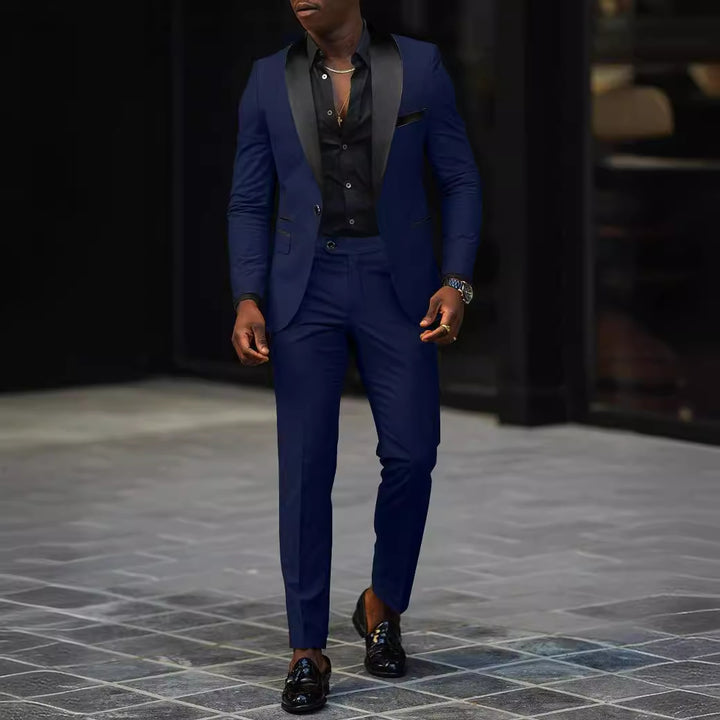 Men's narrow cut tuxedo with satin lapels and slim-fit trousers Mune Fashion
