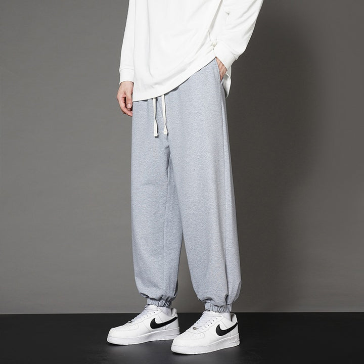 Men's Wide Relaxed Jogging Pants with Drawstring, Straight Leg Design & Elastic Cuffs Mune Fashion