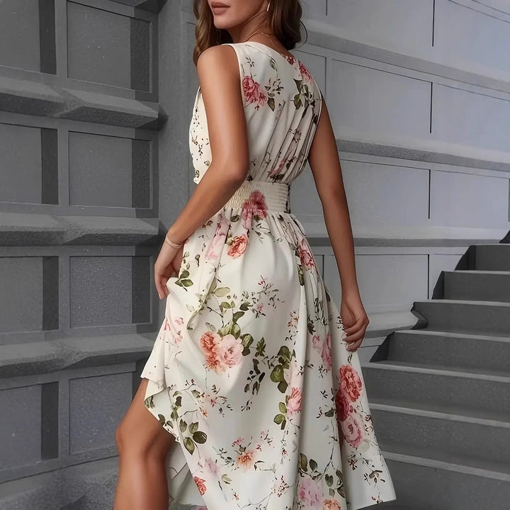 Ladies Playful A-Line Dress with Floral Details Mune Fashion
