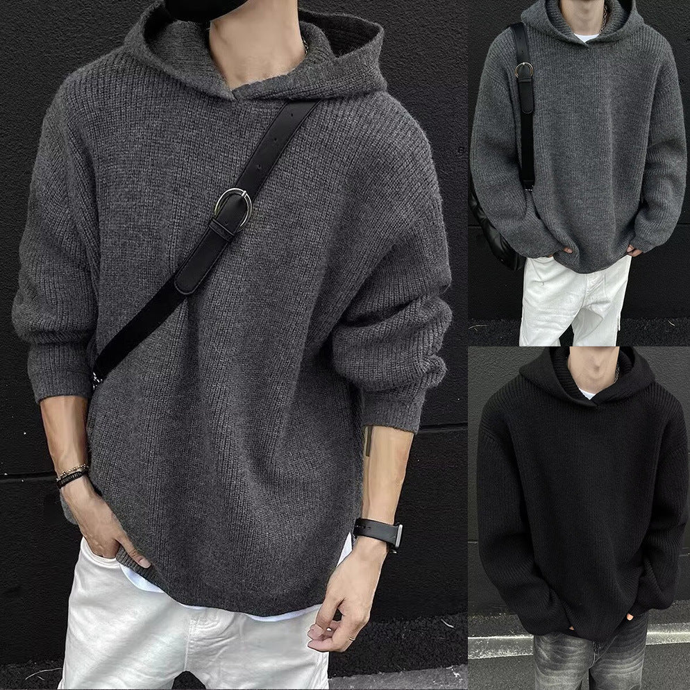Men's Chunky Knit Sweater with Hoodie Mune Fashion