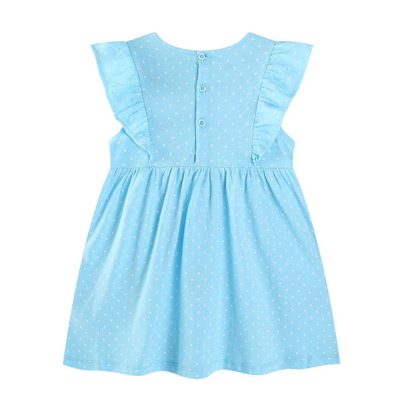 Girls cotton dress with cute mermaid appliqués Mune Fashion
