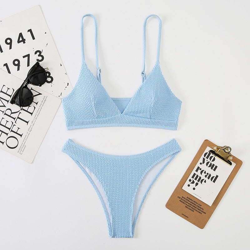 Women's Triangle Bikini with Textured Fabric Mune Fashion