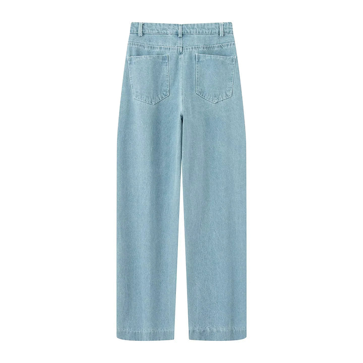 Women’s high-waisted wide jeans with straight leg and classic pocket design Mune Fashion