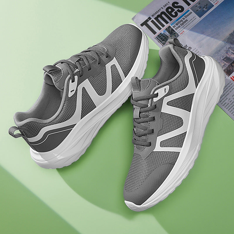 Unisex lightweight mesh walking sneakers with ergonomic wave midsole and slip-resistant outsole Mune Fashion