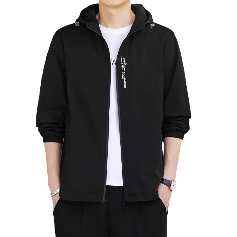 Men's Ultralight Hooded Shell Jacket in Urban Minimal Style with Windproof Membrane and Zipper Pockets Mune Fashion