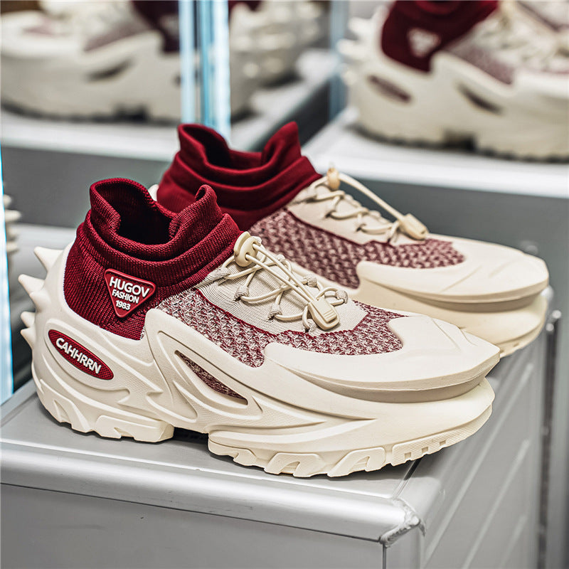 Unisex futuristic chunky sneaker with knitted shaft, sculpted EVA sole and quick lacing Mune Fashion