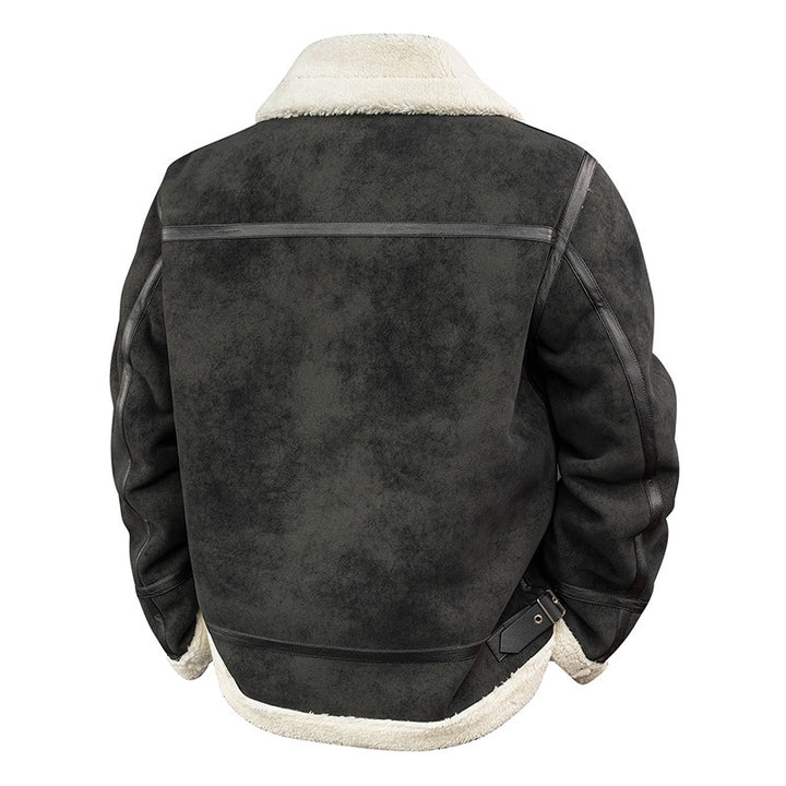 Men's Stylish Bomber Jacket with Faux Fur Collar Mune Fashion