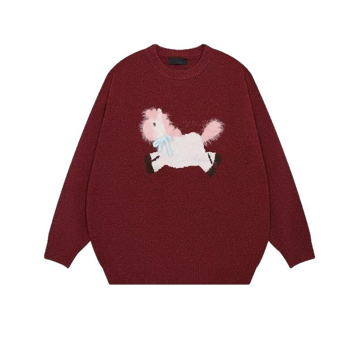 Men's Comfortable Chunky Knit Sweater with Unicorn Motif Mune Fashion