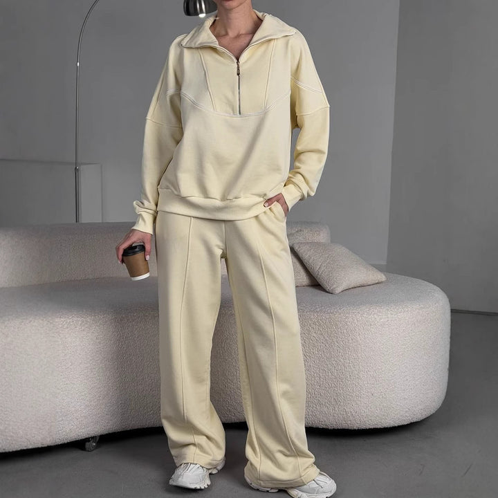 Ladies sporty sweater and wide jogging pants set Mune Fashion