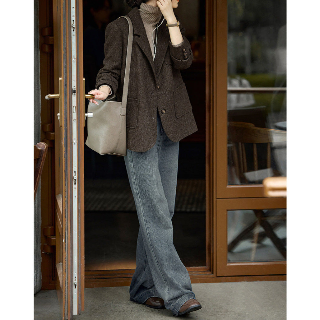 Women Modern Cut Blazer with Textured Fabric Mune Fashion